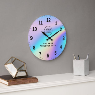 Relógio Grande Logotipo e Texto Fofo Holográfico Personalizado Ar