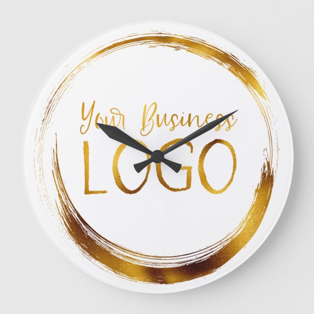 Relógio Grande Logotipo Empresarial em Promocional Branco (Frente)