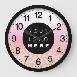 Relógio Grande Logotipo Mínimo de Largura de Ombre Rosa da Empres