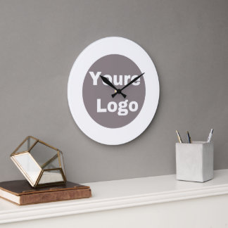 Relógio Grande Logotipo Simples e Texto Empresarial personalizado