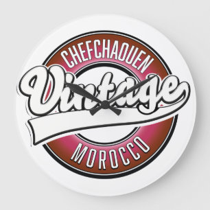 Relógio Grande logotipo vintage de chefchaouen marrocos