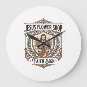 Relógio Grande Loja de Flores Jesus Sinal de Fé Loja de Flores Je