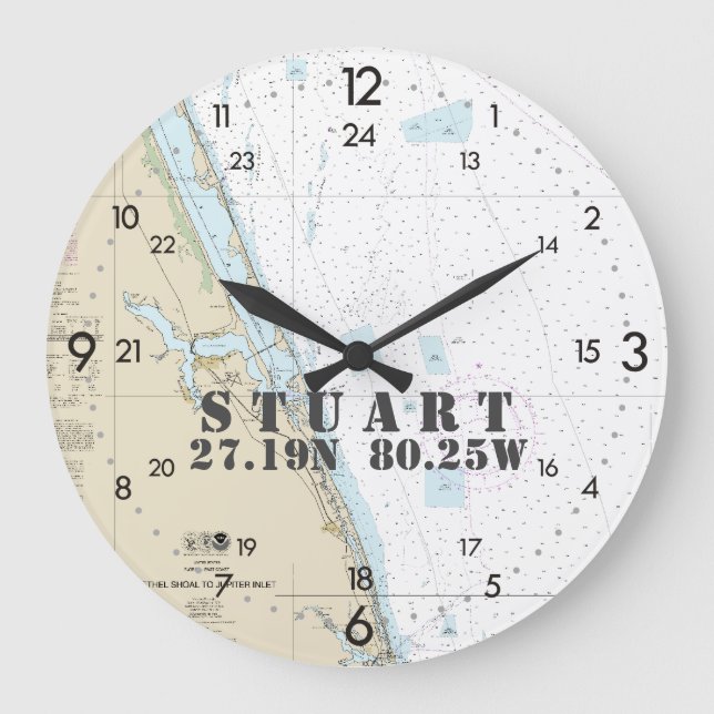 Relógio Grande Longitude náutica Stuart da latitude, FL de 24 (Frente)