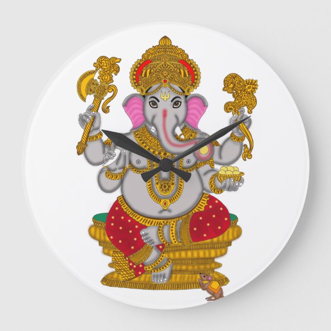 Relógio Grande Lord Ganesha Clock (Frente)