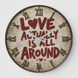 Relógio Grande Love Actually Is All Around Romantic Quote