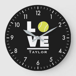 Relógio Grande Love And Live Tennis Sports Fan Custom Name