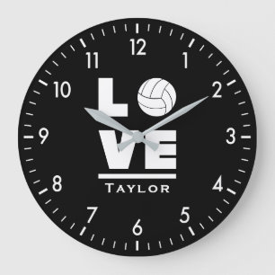 Relógio Grande Love And Live Volleyball Sports Fan Custom Name