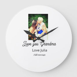 Relógio Grande Love you Grandma photo name love message grandkids