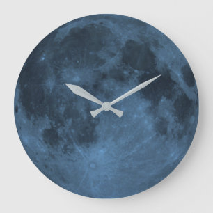 Relógio Grande Lua Azul