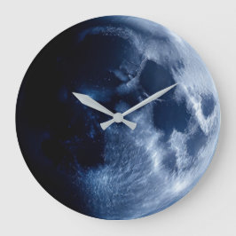 Relógio Grande Lua Cheia Azul Espaço Celestial Astronomia