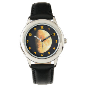 Relógio Grande Lua Velha Números De Laranja De Gordura Ga