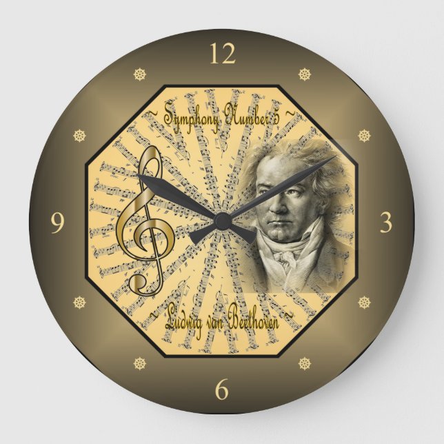 Relógio Grande Ludwig van Beethoven ~ Compositor Alemão ~ Pianist (Frente)