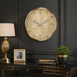 Relógio Grande Luxury Gold Modern Champagne Elegant Home Office