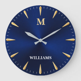 Relógio Grande Luxury Midnight Blue Modern Minimalist Blue & Gold