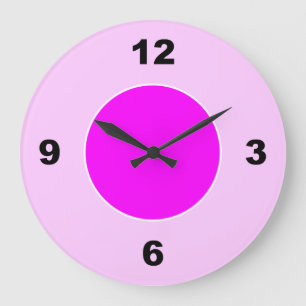 Relógio Grande Luz e grande pulso de disparo preto cor-de-rosa