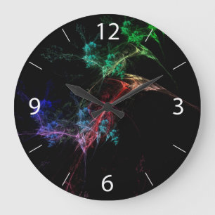 Relógio Grande Luzes Mágicas de Arte Abstrata
