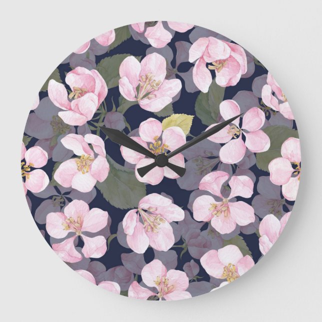 Relógio Grande Maçã Sangrenta: Cor Azul Escura (Frente)