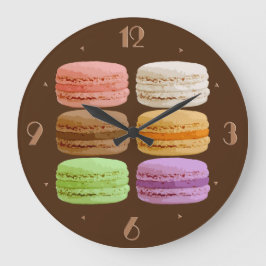 Relógio Grande Macarons Franceses - pastéis multicoloridos