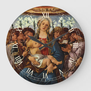 Relógio Grande Madonna e Criança com Oito Anjos por Botticelli