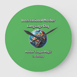 Relógio Grande Madre Tongue Magic. Dia da Língua Mãe.