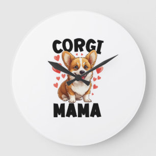 Relógio Grande Mãe Corgi - Mama Corgi Fofa