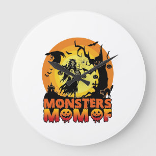 Relógio Grande Mãe dos Monstros Dia das Bruxas Monstro Fantasma E