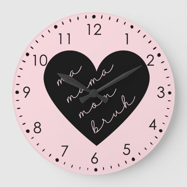 Relógio Grande Mãe Mamãe Bruh rosa (Frente)