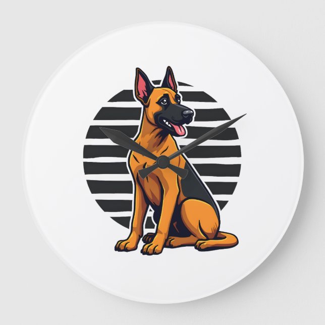Relógio Grande Malinois Belga (2) (Frente)
