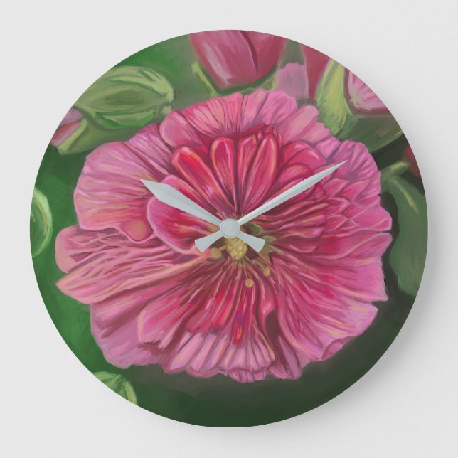 Relógio Grande Malva-Rosa - sem números (Frente)