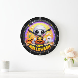 Relógio Grande Mamãe Bonita Feliz Halloween 