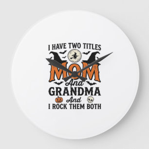 Relógio Grande Mamãe do Halloween Avó Camisa de Bruxa Vintage Des