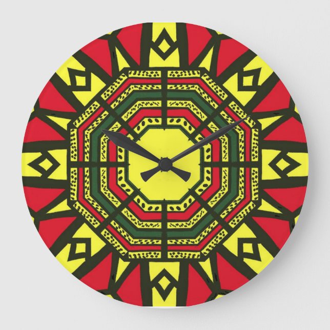 Relógio Grande Mandala Afrocêntrico (Frente)