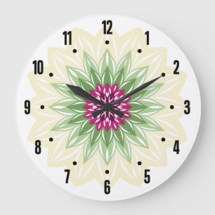 Relógio Grande Mandala de Flores de Verão