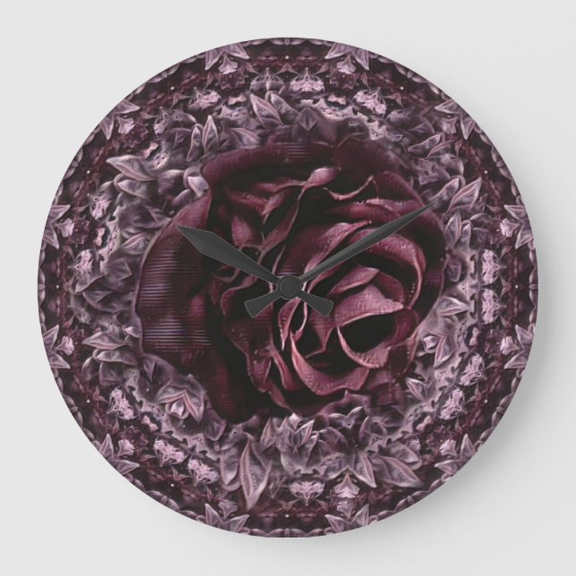 Relógio Grande Mandala de Rosa  (Frente)