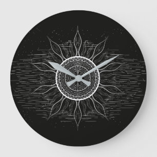 Relógio Grande Mandala do Sol 2