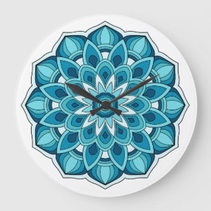 Relógio Grande Mandala em verde-real