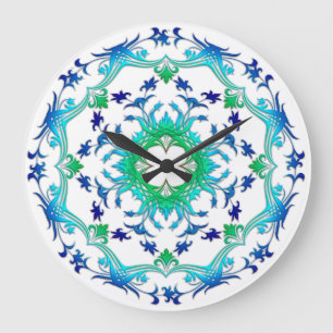 Relógio Grande Mandala. floral étnico