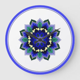 Relógio Grande Mandala in blue