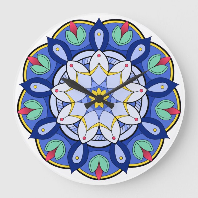 Relógio Grande Mandala Padrão 01 (Frente)