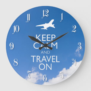 RELÓGIO GRANDE MANTENHA CALMA E VIAGEM