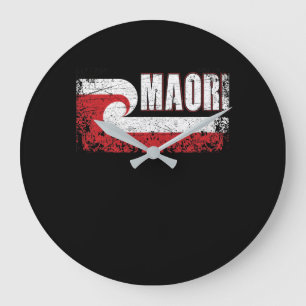 Relógio Grande Maori Flag Nova Zelândia
