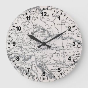 RELÓGIO GRANDE MAPA: ALEMANHA E ÁUSTRIA