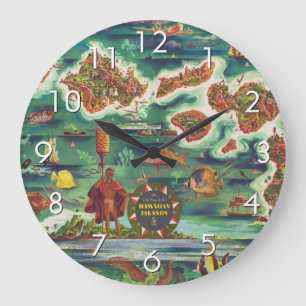 Relógio Grande Mapa de 1950 da pintura a óleo de Joseph Feher no