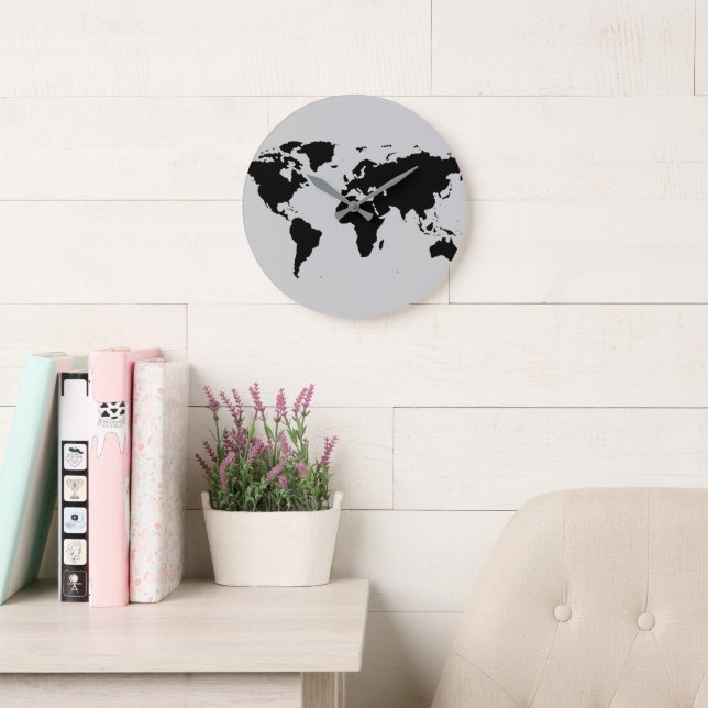 Relógio Grande mapa do gráfico do mundo (Sala de leitura)