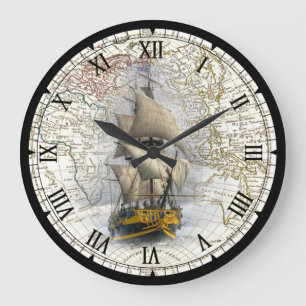 Relógio Grande Mapa do Hemisfério Leste do Navio   de Navegaç