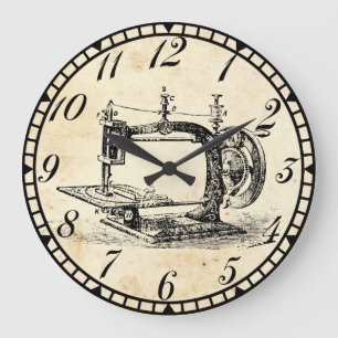 Relógio Grande Máquina de costura da manivela do vintage