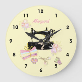 Relógio Grande Máquinas De Costura E Tecidos