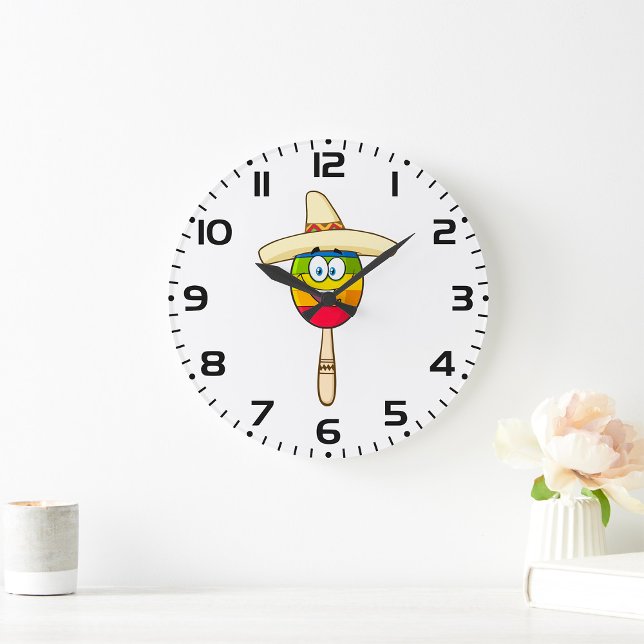 Relógio Grande Maraca com Sombrero Colorida Festa (Criador carregado)