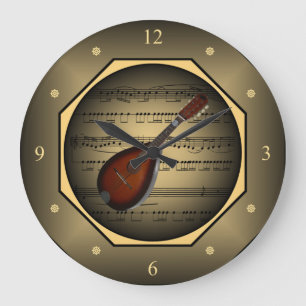 Relógio Grande Marca-relógio ~ Mandolin~ Folha de música ~ Tusc