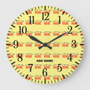 RELÓGIO GRANDE MARCA VERIFICADA AMARELO DE PASTEL PERSONALIZADO M